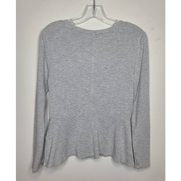 Ann Taylor grey peplum long sleeve shirt - medium - Picture 3 of 5